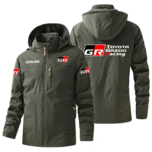Toyota Gazoo Racing Windbreaker Jacket Hooded, Warm Lining Waterproof Outdoor Running Jacket For Men, Custom Name HIHI280225Y17WO88TGR