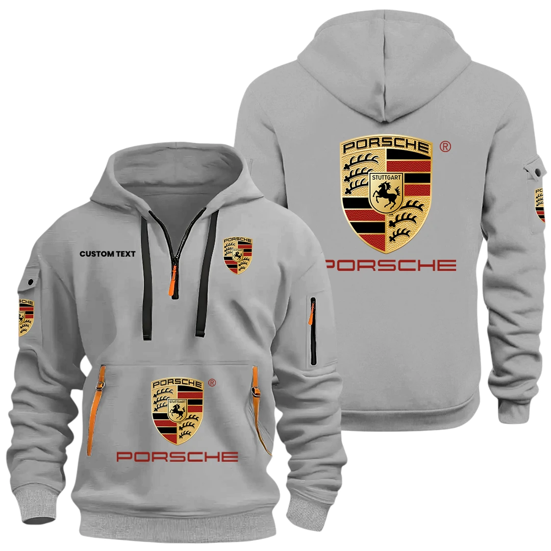 Porsche Half Zip Hoodie, Sports Hooded Multi-Pockets, Custom Name HIDI040325Y25QZ2HPOR Porsche Half Zip Hoodie, Sports Hooded Multi-Pockets, Custom Name HIDI040325Y25QZ2HPOR