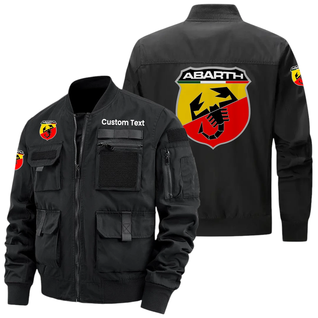Abarth Exclusive Logo Jacket x Baseball Collar Style Multiple Pockets Men's Hiking Outdoor Jacket Custom Name HIHI140325Y40JCXABA Abarth Exclusive Logo Jacket x Baseball Collar Style Multiple Pockets Men's Hiking Outdoor Jacket Custom Name HIHI140325Y40JCXABA
