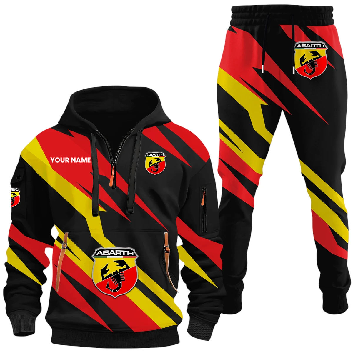 Abarth Half Zip Hoodie x Long Pants Set All-over Print, Custom Name HIHI090525Y26QZ3HABA Abarth Half Zip Hoodie x Long Pants Set All-over Print, Custom Name HIHI090525Y26QZ3HABA