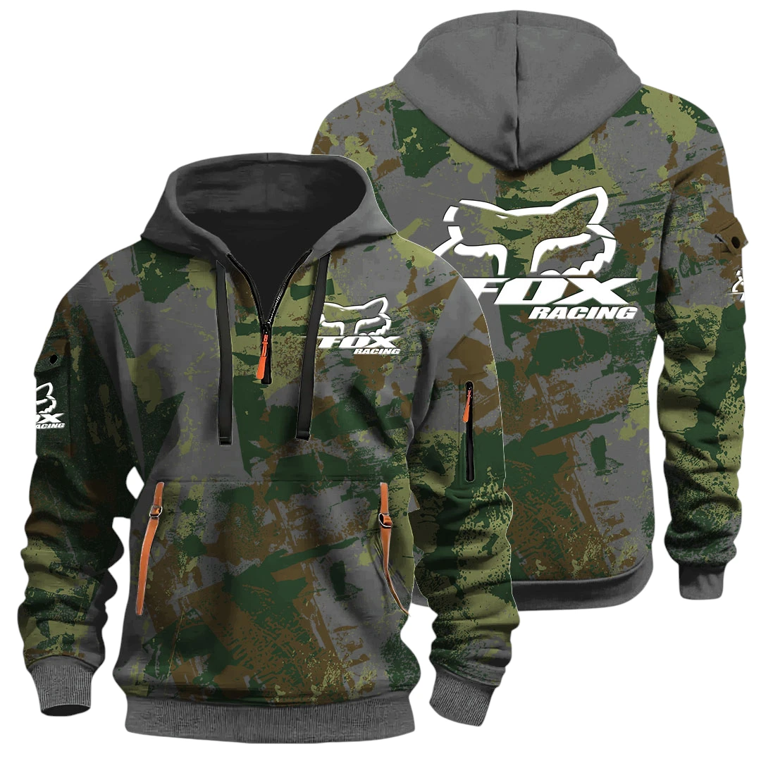 Fox Racing Half Zip Hoodie All Over Prints Sports Hoodie Style Custom Name Fox Racing Half Zip Hoodie All Over Prints Sports Hoodie Style Custom Name