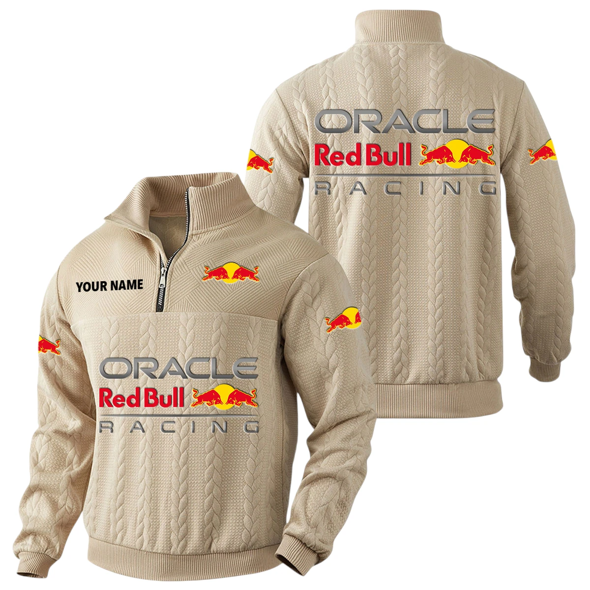 Oracle Red Bull Racing Quarter-Zip Sweatshirt Stand Collar Custom Name Oracle Red Bull Racing Quarter-Zip Sweatshirt Stand Collar Custom Name