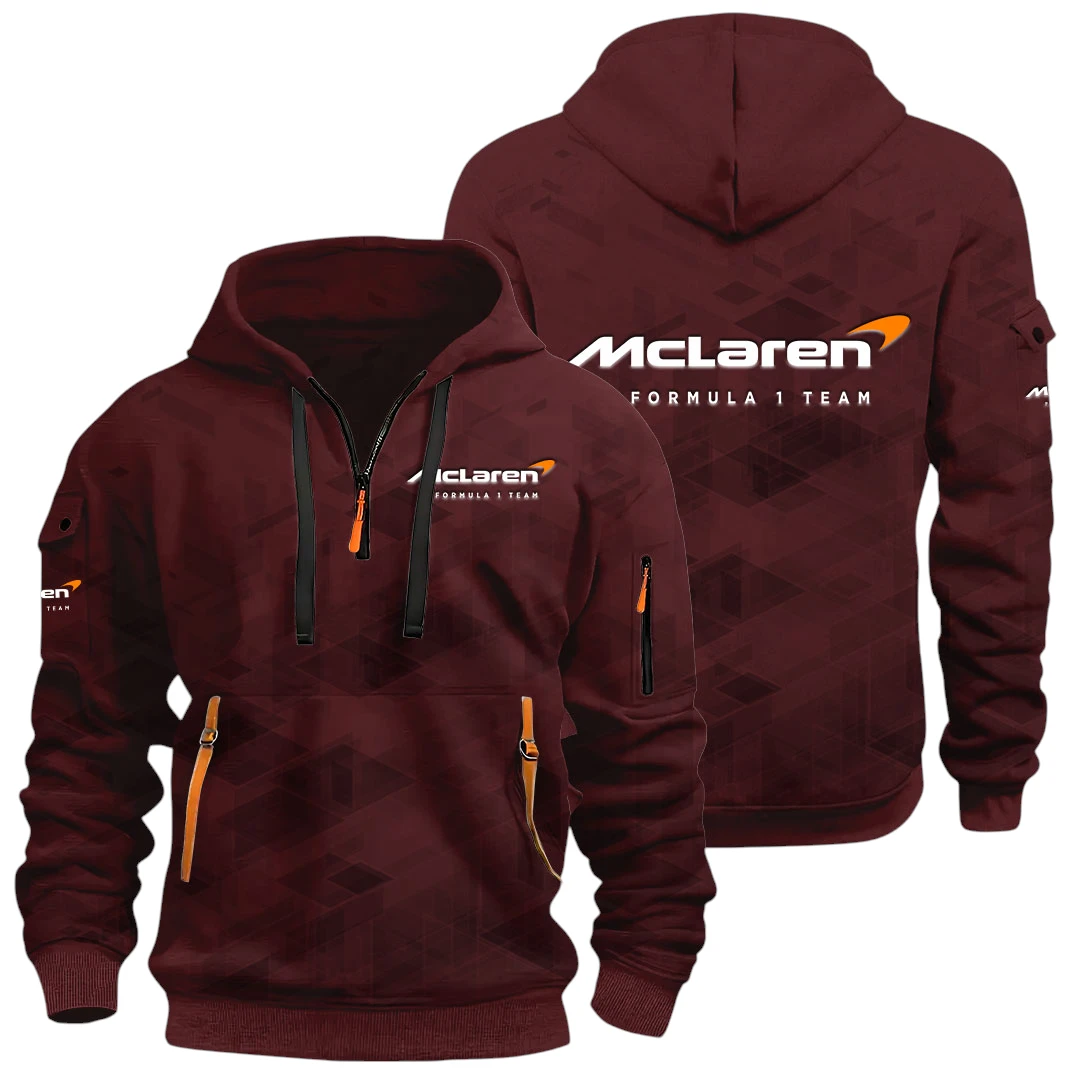 McLaren Racing Limited Half Zip Hoodie All Over Prints Multi Pockets Custom Name Gift For Fan McLaren Racing Limited Half Zip Hoodie All Over Prints Multi Pockets Custom Name Gift For Fan