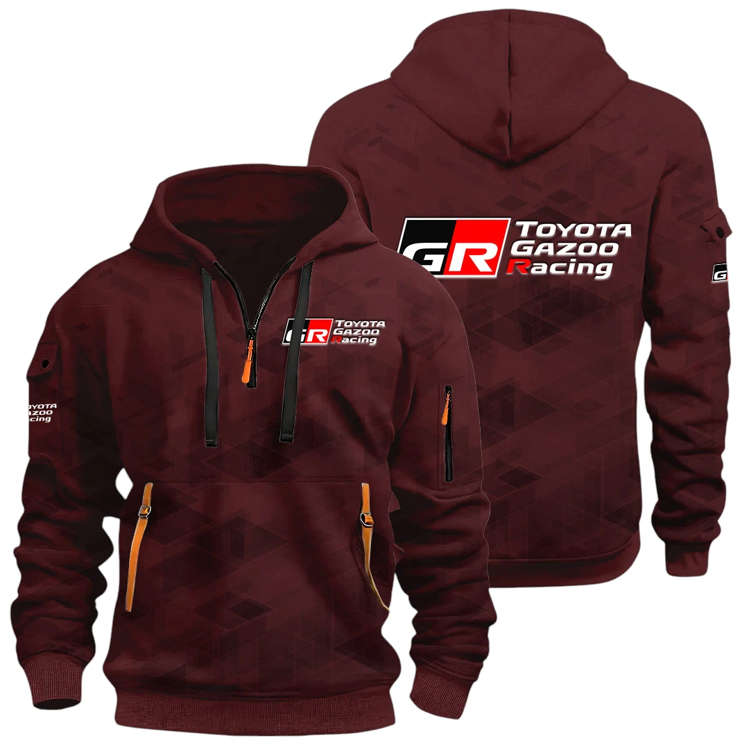 Toyota Gazoo Racing Half Zip Hoodie All Over Prints Multi Pockets Custom Name Gift For Fan Toyota Gazoo Racing Half Zip Hoodie All Over Prints Multi Pockets Custom Name Gift For Fan